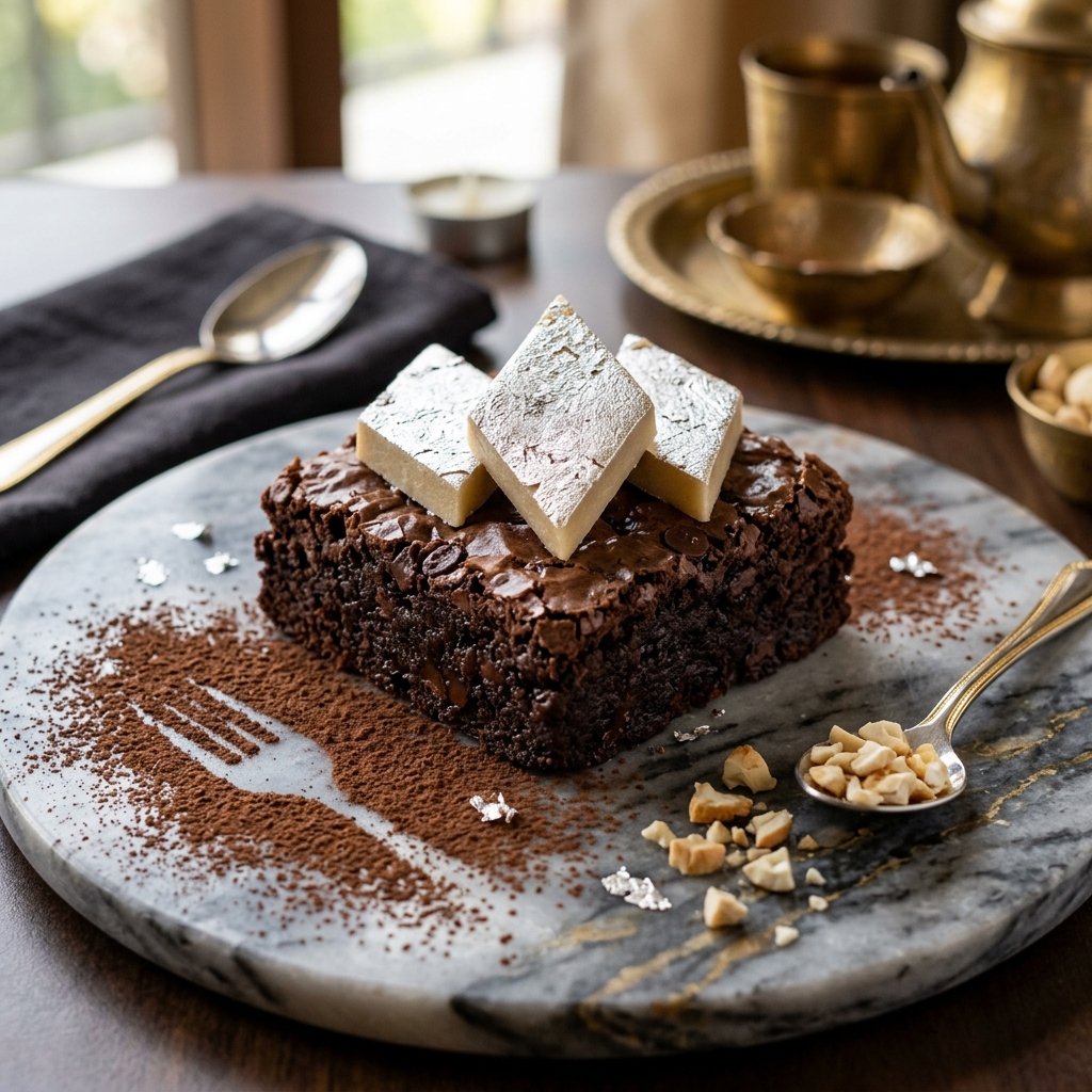 Kaju Katli Belgian Brownie Slab