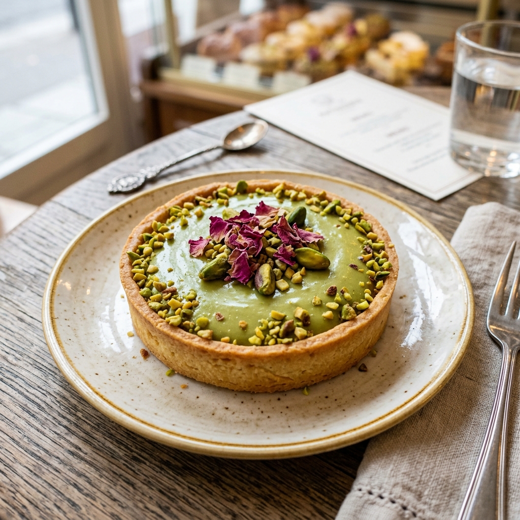 Pistachio & Cardamom Mousse Tart